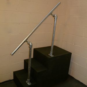 Offset Floor Mounted Galvanised Steel Handrail (42mm Diameter Tube) – Suits any angle of steps, paths, ramps or driveways and can be mounted to any flat surface quickly and easily