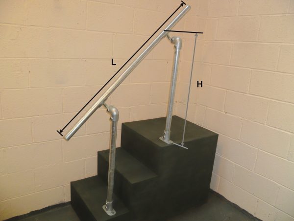 Offset Galvanised Steel handrail with swivel joints (42mm Diameter Tube) – Suits any Handrail angle for steps, paths, ramps or driveways – Type FDHR1G