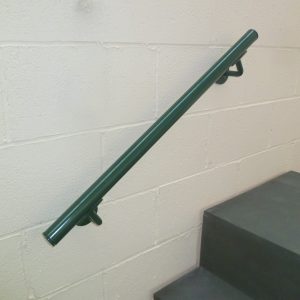 Wall Mounted Black, Green or White Steel Handrail (42mm Diameter Tube) – Suits any angle of steps, paths, ramps or driveways and can be mounted to any wall