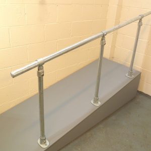 In-line Fully Adjustable Angle Steel Handrail for Ramps, paths and driveways in Galvanised Finish – Type FDHR14G