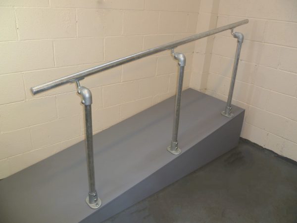 Offset Fully Adjustable Angle Steel Handrail for Ramps, paths and driveways in Galvanised Finish – Type FDHR16G