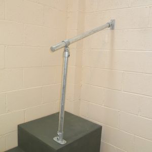 Floor to Wall Mounted Galvanised Steel Handrail (42mm Diameter Tube) – Suits any angle of steps, paths, ramps or driveways and can be mounted to any flat surface quickly and easily