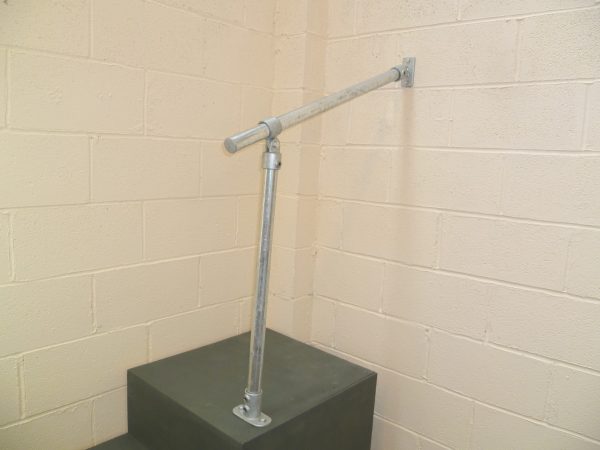 In-Line Floor to Wall Mounted Galvanised Steel Handrail – Fully adjustable in angle – Type FDHR6G