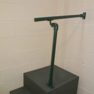 Offset Wall to Floor Mounted Black, Green or White Steel Handrail (42mm Diameter Tube) – Suits any angle of steps, paths, ramps or driveways and can be mounted to any wall or flat surface quickly and easily