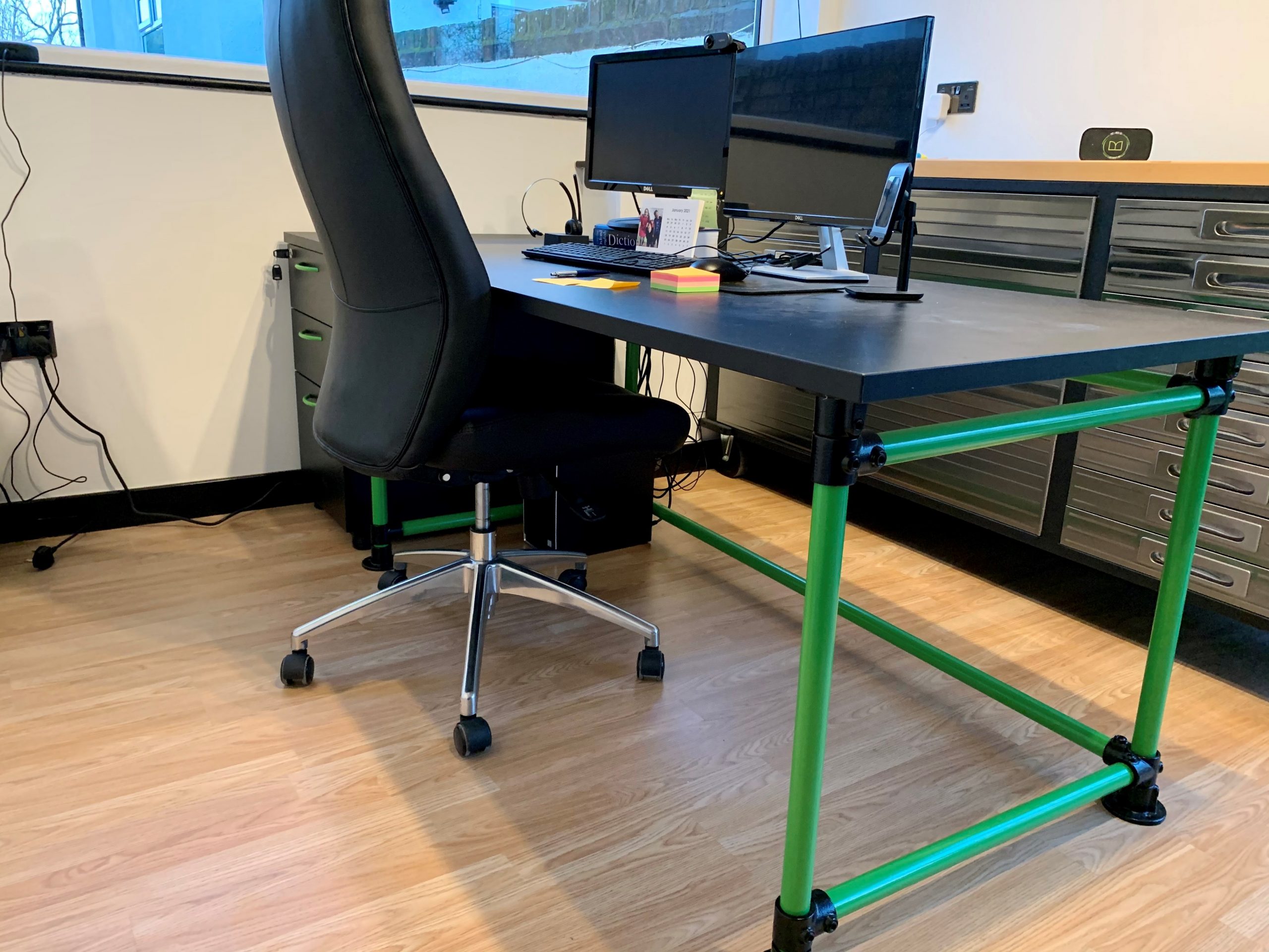 Bespoke Home Office Desk Green and Black FITTED Your Way