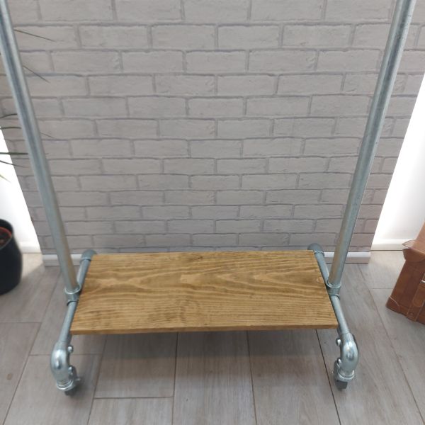 Industrial Clothes Rail with top and bottom shelf – WETHERBY