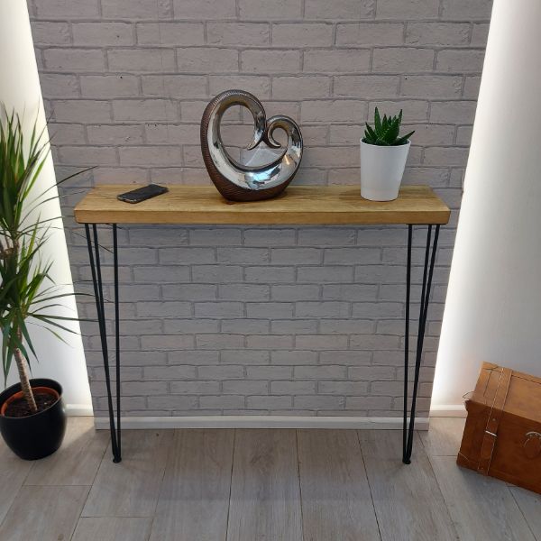 Wooden Console Table with Two Hair Pin Legs – The WHITBY