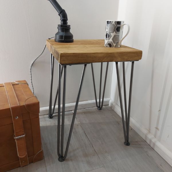 Industrial Side Table with Hair Pin Legs – The HEPTONSTALL