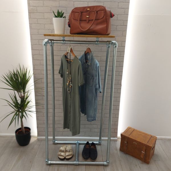 A Frame Industrial Clothes Rail with top shelf – HAWES