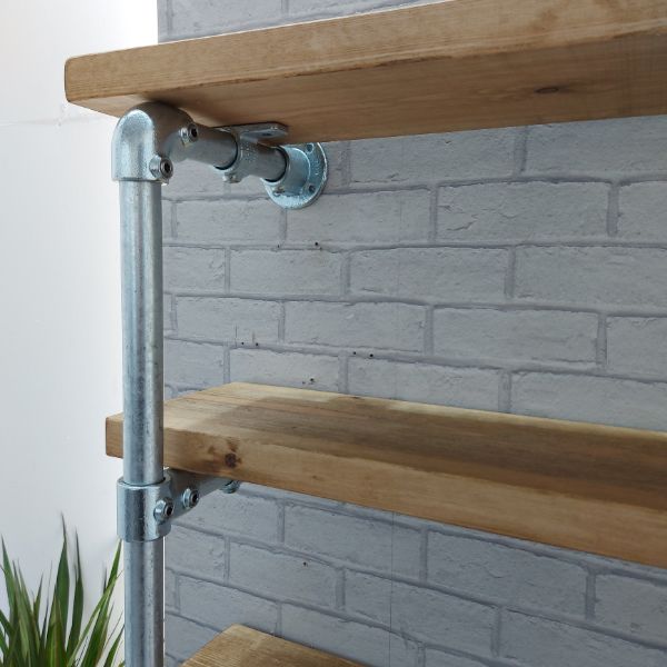Rustic Wood Shelves – Triple Shelf – Industrial Pipe Frame – HOVINGHAM