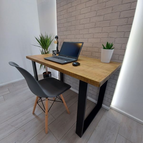 Industrial Desk with Square Box Legs – The RUDSON