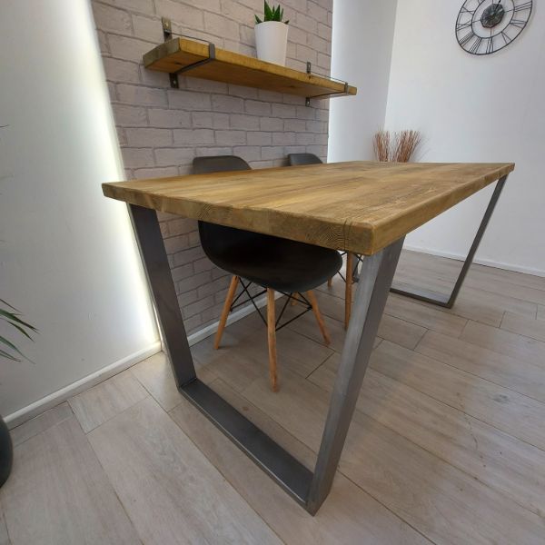Rustic Wood Dining Table Industrial Style – V leg –The BUCKDEN