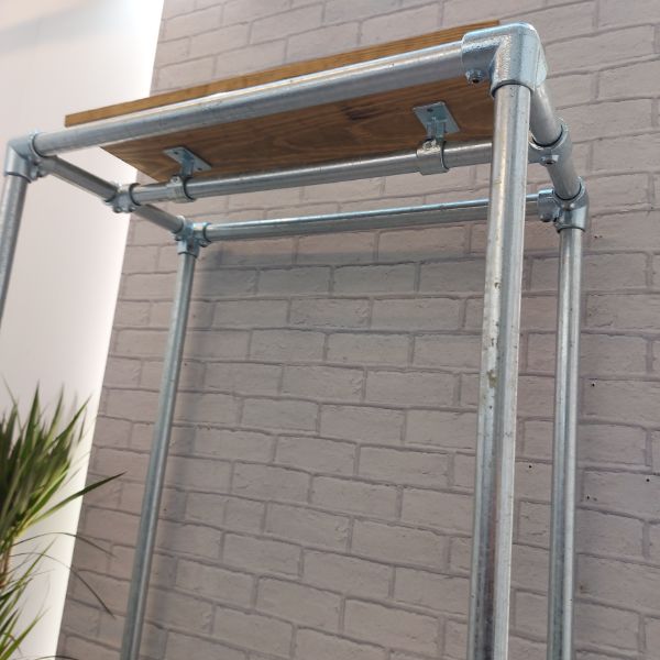 Cube Frame Industrial Clothes Rail with top shelf – BOSTON SPA