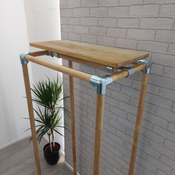 Cube Frame Clothes Rail with top shelf – Scandi Style – Eskilstuna