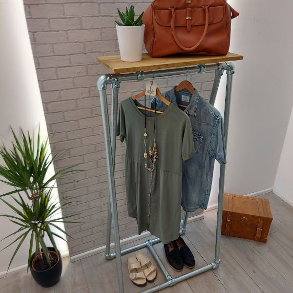 A Frame Industrial Clothes Rail with top shelf – HAWES