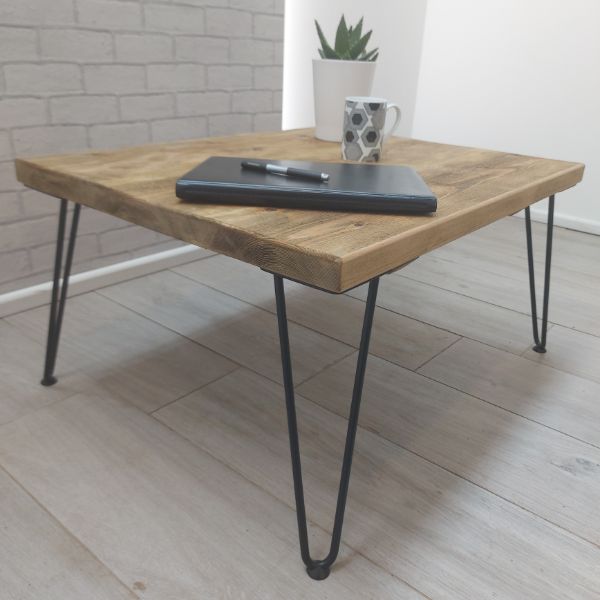 Rustic coffee table – Hair pin leg – The APPLETON