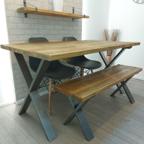 Rustic Industrial Dining Table – X leg – The REETH
