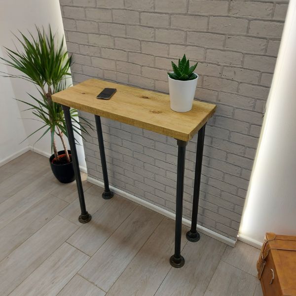 Wooden Console Table with Four Metal Tube Legs – The HALIFAX