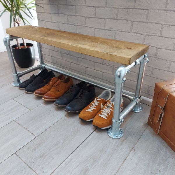 Hallway Shoe Bench – Industrial Style – The MARSDEN