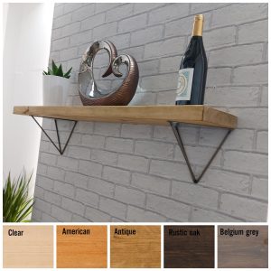 Solid Wood Shelf – Hair Pin Brackets – CASTLETON