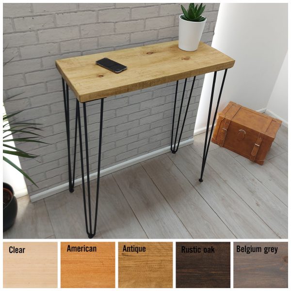 Wooden Console Table with Four Hair Pin Legs – The ELLAND