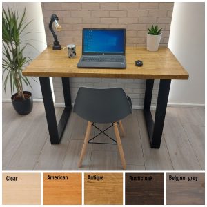Industrial Desk with Square Box Legs – The RUDSON