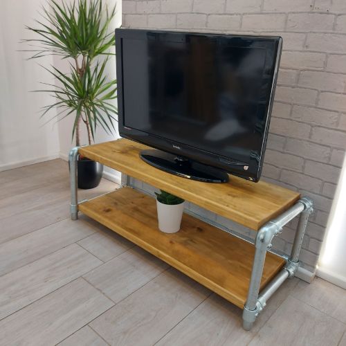 Rustic TV Unit Industrial Frame with Wood – The WAKEFIELD