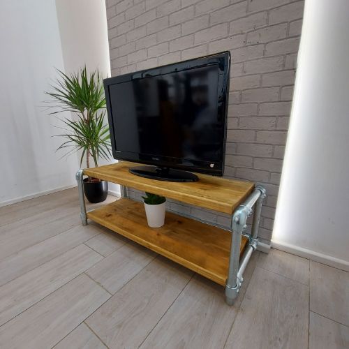 Rustic TV Unit Industrial Frame with Wood – The WAKEFIELD